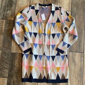 Christopher & Banks Multicolor Geometric Triangle Cardigan 🆕